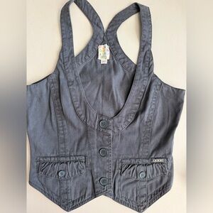 🩶🖤🪨ROXY Slate Gray Cotton Vest